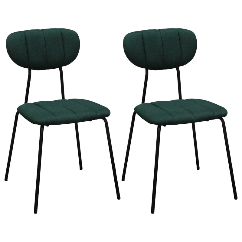 Industrial Style Upholstered Armless Dining Chairs Open Back Dining Chairs Blackish Green 2 Piece Set Clearhalo ' kitchen&dining_furn' 'Dining Chairs' 'Dining Tables & Seating' 'dining_chair' 'furn' 'furn_dining_chair' 'Furniture' 'furniture_dining_chair' 'Kitchen & Dining Furniture' 'kitchen' 3998081