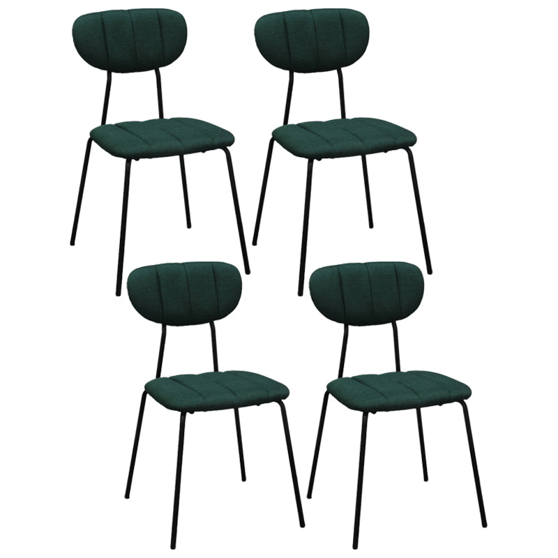 Industrial Style Upholstered Armless Dining Chairs Open Back Dining Chairs Blackish Green 4 Piece Set Clearhalo ' kitchen&dining_furn' 'Dining Chairs' 'Dining Tables & Seating' 'dining_chair' 'furn' 'furn_dining_chair' 'Furniture' 'furniture_dining_chair' 'Kitchen & Dining Furniture' 'kitchen' 3998082