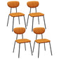 Industrial Style Upholstered Armless Dining Chairs Open Back Dining Chairs Orange 4 Piece Set Clearhalo ' kitchen&dining_furn' 'Dining Chairs' 'Dining Tables & Seating' 'dining_chair' 'furn' 'furn_dining_chair' 'Furniture' 'furniture_dining_chair' 'Kitchen & Dining Furniture' 'kitchen' 3998085