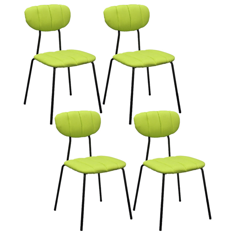 Industrial Style Upholstered Armless Dining Chairs Open Back Dining Chairs Fruit Green 4 Piece Set Clearhalo ' kitchen&dining_furn' 'Dining Chairs' 'Dining Tables & Seating' 'dining_chair' 'furn' 'furn_dining_chair' 'Furniture' 'furniture_dining_chair' 'Kitchen & Dining Furniture' 'kitchen' 3998088