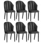 Glam Metal Dining Room Chairs Armless Upholstered Side Leather Chairs for Restaurant Black 6 Piece Set Black Clearhalo ' kitchen&dining_furn' 'Dining Chairs' 'Dining Tables & Seating' 'dining_chair' 'furn' 'furn_dining_chair' 'Furniture' 'furniture_dining_chair' 'Kitchen & Dining Furniture' 'kitchen' 3998094