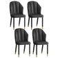 Glam Metal Dining Room Chairs Armless Upholstered Side Leather Chairs for Restaurant Black 4 Piece Set Brass Gold Clearhalo ' kitchen&dining_furn' 'Dining Chairs' 'Dining Tables & Seating' 'dining_chair' 'furn' 'furn_dining_chair' 'Furniture' 'furniture_dining_chair' 'Kitchen & Dining Furniture' 'kitchen' 3998099
