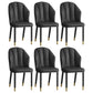Glam Metal Dining Room Chairs Armless Upholstered Side Leather Chairs for Restaurant Black 6 Piece Set Brass Gold Clearhalo ' kitchen&dining_furn' 'Dining Chairs' 'Dining Tables & Seating' 'dining_chair' 'furn' 'furn_dining_chair' 'Furniture' 'furniture_dining_chair' 'Kitchen & Dining Furniture' 'kitchen' 3998101