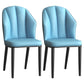 Glam Metal Dining Room Chairs Armless Upholstered Side Leather Chairs for Restaurant Light Blue 2 Piece Set Black Clearhalo ' kitchen&dining_furn' 'Dining Chairs' 'Dining Tables & Seating' 'dining_chair' 'furn' 'furn_dining_chair' 'Furniture' 'furniture_dining_chair' 'Kitchen & Dining Furniture' 'kitchen' 3998141