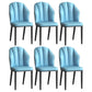 Glam Metal Dining Room Chairs Armless Upholstered Side Leather Chairs for Restaurant Light Blue 6 Piece Set Black Clearhalo ' kitchen&dining_furn' 'Dining Chairs' 'Dining Tables & Seating' 'dining_chair' 'furn' 'furn_dining_chair' 'Furniture' 'furniture_dining_chair' 'Kitchen & Dining Furniture' 'kitchen' 3998143