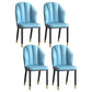 Glam Metal Dining Room Chairs Armless Upholstered Side Leather Chairs for Restaurant Light Blue 4 Piece Set Brass Gold Clearhalo ' kitchen&dining_furn' 'Dining Chairs' 'Dining Tables & Seating' 'dining_chair' 'furn' 'furn_dining_chair' 'Furniture' 'furniture_dining_chair' 'Kitchen & Dining Furniture' 'kitchen' 3998145