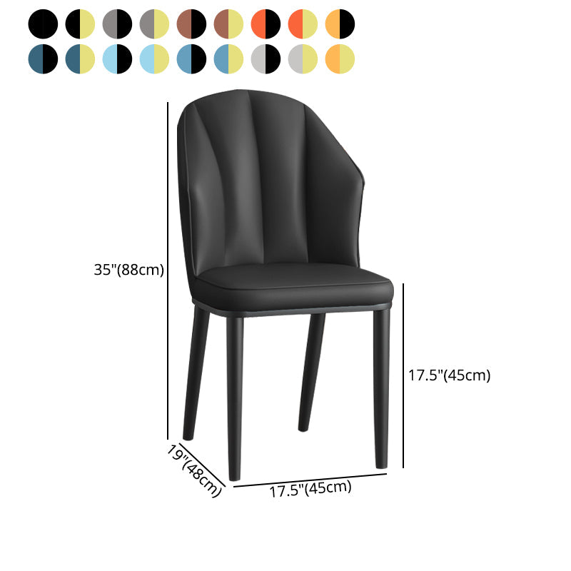 Glam Metal Dining Room Chairs Armless Upholstered Side Leather Chairs for Restaurant Clearhalo ' kitchen&dining_furn' 'Dining Chairs' 'Dining Tables & Seating' 'dining_chair' 'furn' 'furn_dining_chair' 'Furniture' 'furniture_dining_chair' 'Kitchen & Dining Furniture' 'kitchen' 3998153
