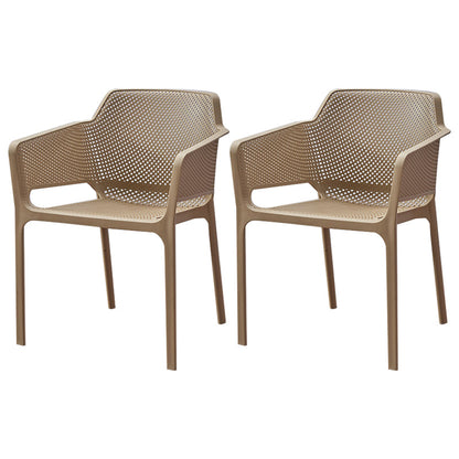 Contemporary Style Plastic Dining Chairs Stackable Dining Arm Chairs for Kitchen Grey 2 Piece Set Clearhalo ' kitchen&dining_furn' 'Dining Chairs' 'Dining Tables & Seating' 'dining_chair' 'furn' 'furn_dining_chair' 'Furniture' 'furniture_dining_chair' 'Kitchen & Dining Furniture' 'kitchen' 3998170