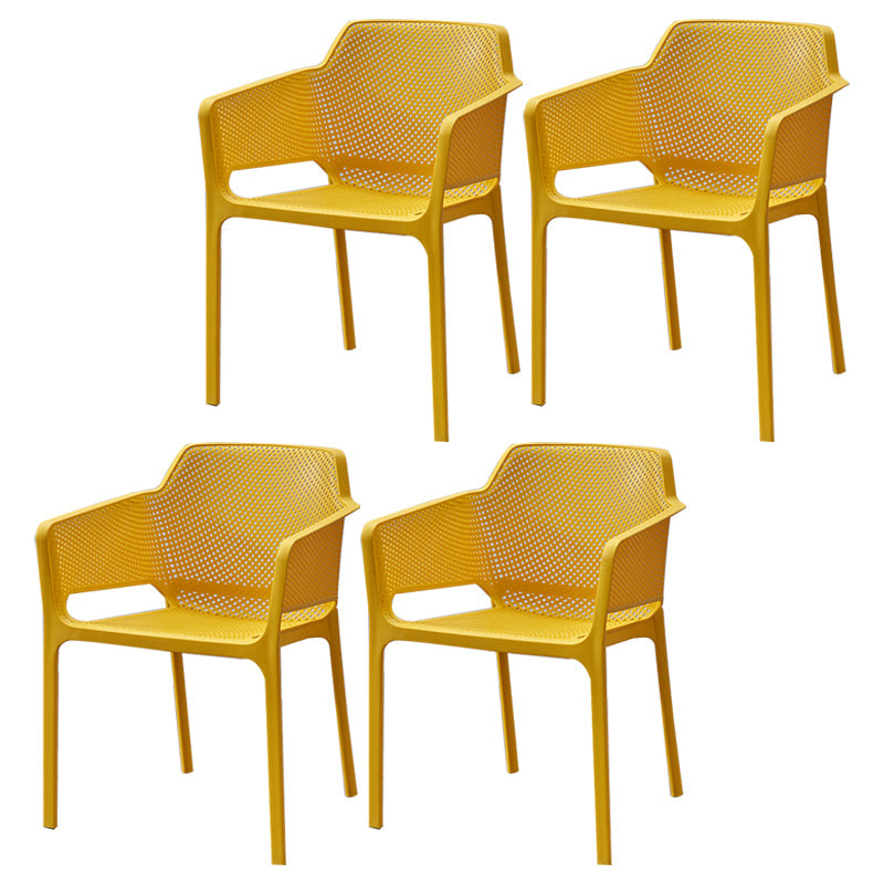 Contemporary Style Plastic Dining Chairs Stackable Dining Arm Chairs for Kitchen Ginger 4 Piece Set Clearhalo ' kitchen&dining_furn' 'Dining Chairs' 'Dining Tables & Seating' 'dining_chair' 'furn' 'furn_dining_chair' 'Furniture' 'furniture_dining_chair' 'Kitchen & Dining Furniture' 'kitchen' 3998177