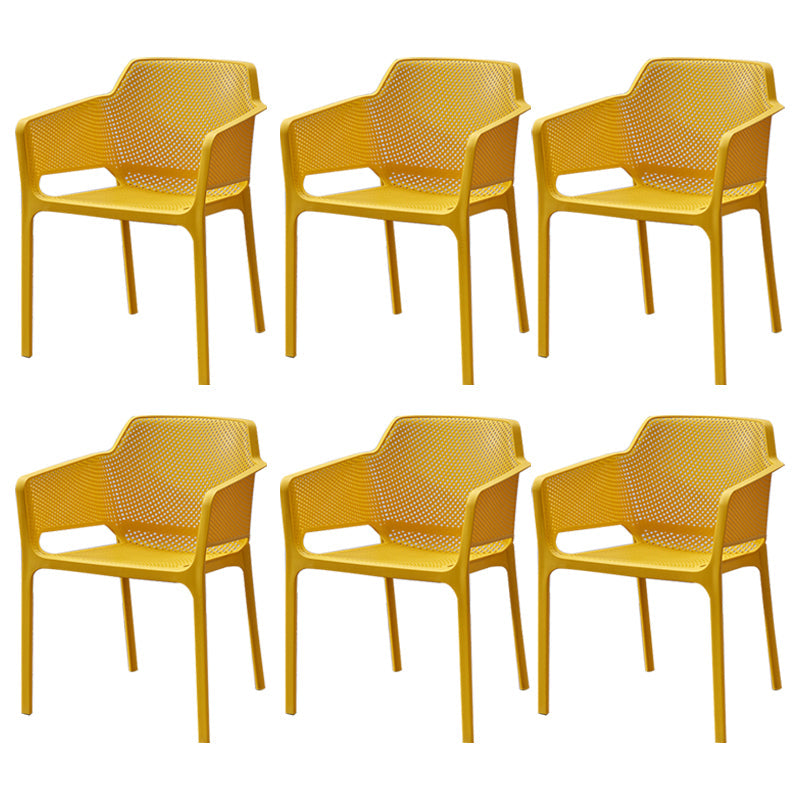 Contemporary Style Plastic Dining Chairs Stackable Dining Arm Chairs for Kitchen Ginger 6 Piece Set Clearhalo ' kitchen&dining_furn' 'Dining Chairs' 'Dining Tables & Seating' 'dining_chair' 'furn' 'furn_dining_chair' 'Furniture' 'furniture_dining_chair' 'Kitchen & Dining Furniture' 'kitchen' 3998180