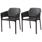 Contemporary Style Plastic Dining Chairs Stackable Dining Arm Chairs for Kitchen Black 2 Piece Set Clearhalo ' kitchen&dining_furn' 'Dining Chairs' 'Dining Tables & Seating' 'dining_chair' 'furn' 'furn_dining_chair' 'Furniture' 'furniture_dining_chair' 'Kitchen & Dining Furniture' 'kitchen' 3998182