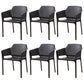 Contemporary Style Plastic Dining Chairs Stackable Dining Arm Chairs for Kitchen Black 6 Piece Set Clearhalo ' kitchen&dining_furn' 'Dining Chairs' 'Dining Tables & Seating' 'dining_chair' 'furn' 'furn_dining_chair' 'Furniture' 'furniture_dining_chair' 'Kitchen & Dining Furniture' 'kitchen' 3998186