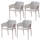 Contemporary Style Plastic Dining Chairs Stackable Dining Arm Chairs for Kitchen White 4 Piece Set Clearhalo ' kitchen&dining_furn' 'Dining Chairs' 'Dining Tables & Seating' 'dining_chair' 'furn' 'furn_dining_chair' 'Furniture' 'furniture_dining_chair' 'Kitchen & Dining Furniture' 'kitchen' 3998189