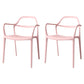 Contemporary Style Plastic Dining Chairs Dining Stackable Chairs for Kitchen Pink 2 Piece Set Clearhalo ' kitchen&dining_furn' 'Dining Chairs' 'Dining Tables & Seating' 'dining_chair' 'furn' 'furn_dining_chair' 'Furniture' 'furniture_dining_chair' 'Kitchen & Dining Furniture' 'kitchen' 3998195