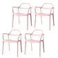 Contemporary Style Plastic Dining Chairs Dining Stackable Chairs for Kitchen Pink 4 Piece Set Clearhalo ' kitchen&dining_furn' 'Dining Chairs' 'Dining Tables & Seating' 'dining_chair' 'furn' 'furn_dining_chair' 'Furniture' 'furniture_dining_chair' 'Kitchen & Dining Furniture' 'kitchen' 3998196