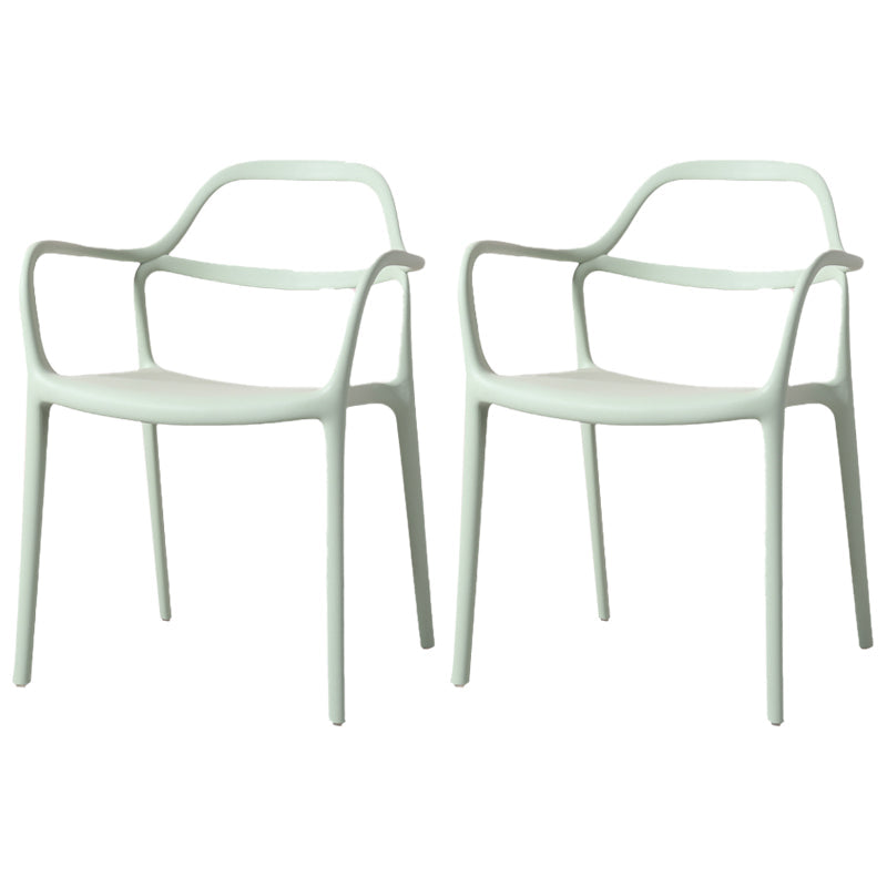 Contemporary Style Plastic Dining Chairs Dining Stackable Chairs for Kitchen Green 2 Piece Set Clearhalo ' kitchen&dining_furn' 'Dining Chairs' 'Dining Tables & Seating' 'dining_chair' 'furn' 'furn_dining_chair' 'Furniture' 'furniture_dining_chair' 'Kitchen & Dining Furniture' 'kitchen' 3998200