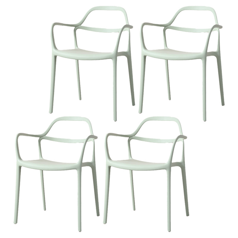 Contemporary Style Plastic Dining Chairs Dining Stackable Chairs for Kitchen Green 4 Piece Set Clearhalo ' kitchen&dining_furn' 'Dining Chairs' 'Dining Tables & Seating' 'dining_chair' 'furn' 'furn_dining_chair' 'Furniture' 'furniture_dining_chair' 'Kitchen & Dining Furniture' 'kitchen' 3998202
