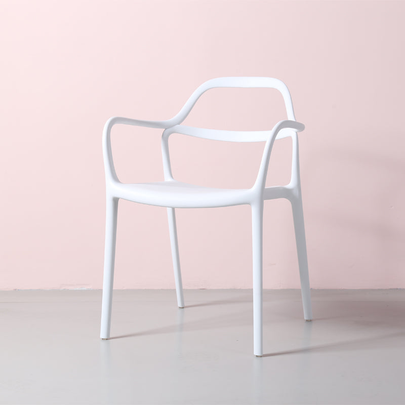 Contemporary Style Plastic Dining Chairs Dining Stackable Chairs for Kitchen White 1 Piece Clearhalo ' kitchen&dining_furn' 'Dining Chairs' 'Dining Tables & Seating' 'dining_chair' 'furn' 'furn_dining_chair' 'Furniture' 'furniture_dining_chair' 'Kitchen & Dining Furniture' 'kitchen' 3998204