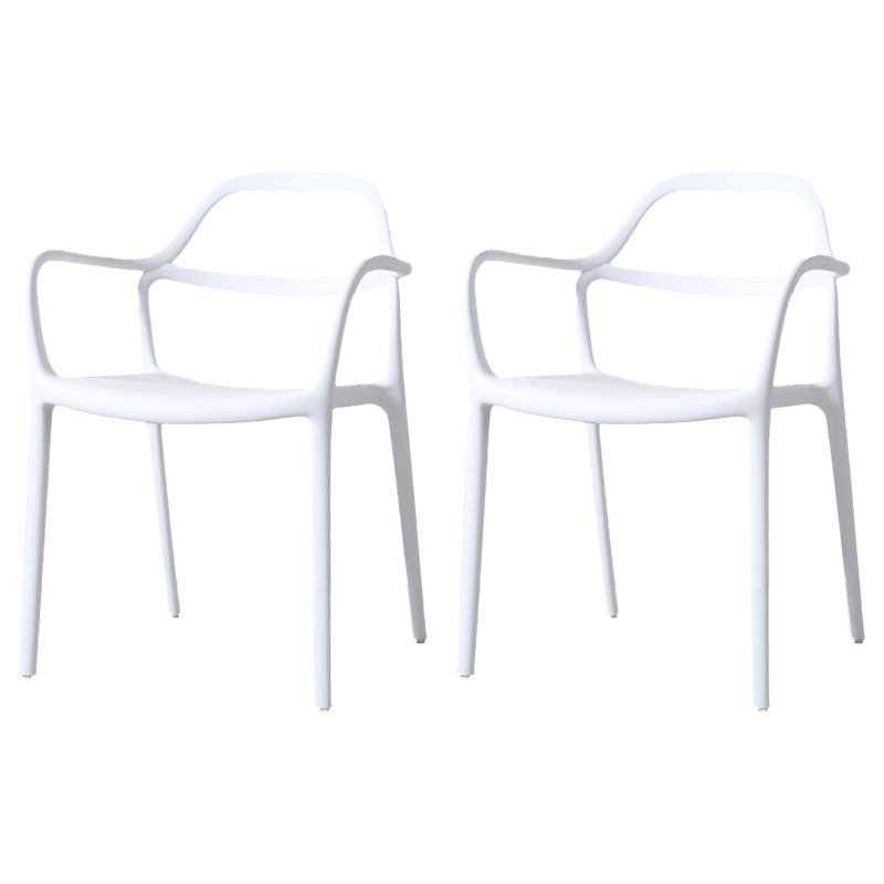 Contemporary Style Plastic Dining Chairs Dining Stackable Chairs for Kitchen White 2 Piece Set Clearhalo ' kitchen&dining_furn' 'Dining Chairs' 'Dining Tables & Seating' 'dining_chair' 'furn' 'furn_dining_chair' 'Furniture' 'furniture_dining_chair' 'Kitchen & Dining Furniture' 'kitchen' 3998206