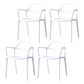 Contemporary Style Plastic Dining Chairs Dining Stackable Chairs for Kitchen White 4 Piece Set Clearhalo ' kitchen&dining_furn' 'Dining Chairs' 'Dining Tables & Seating' 'dining_chair' 'furn' 'furn_dining_chair' 'Furniture' 'furniture_dining_chair' 'Kitchen & Dining Furniture' 'kitchen' 3998209