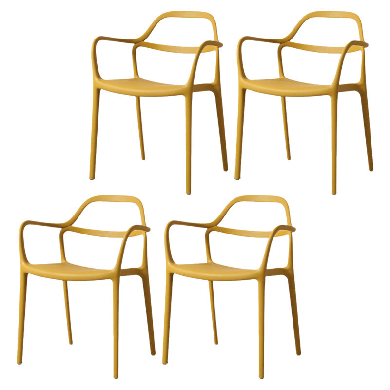 Contemporary Style Plastic Dining Chairs Dining Stackable Chairs for Kitchen Ginger 4 Piece Set Clearhalo ' kitchen&dining_furn' 'Dining Chairs' 'Dining Tables & Seating' 'dining_chair' 'furn' 'furn_dining_chair' 'Furniture' 'furniture_dining_chair' 'Kitchen & Dining Furniture' 'kitchen' 3998212