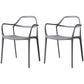 Contemporary Style Plastic Dining Chairs Dining Stackable Chairs for Kitchen Grey 2 Piece Set Clearhalo ' kitchen&dining_furn' 'Dining Chairs' 'Dining Tables & Seating' 'dining_chair' 'furn' 'furn_dining_chair' 'Furniture' 'furniture_dining_chair' 'Kitchen & Dining Furniture' 'kitchen' 3998214