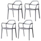Contemporary Style Plastic Dining Chairs Dining Stackable Chairs for Kitchen Grey 4 Piece Set Clearhalo ' kitchen&dining_furn' 'Dining Chairs' 'Dining Tables & Seating' 'dining_chair' 'furn' 'furn_dining_chair' 'Furniture' 'furniture_dining_chair' 'Kitchen & Dining Furniture' 'kitchen' 3998215