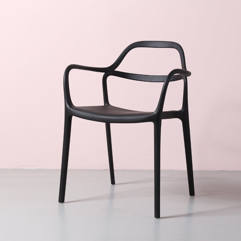 Contemporary Style Plastic Dining Chairs Dining Stackable Chairs for Kitchen Black 1 Piece Clearhalo ' kitchen&dining_furn' 'Dining Chairs' 'Dining Tables & Seating' 'dining_chair' 'furn' 'furn_dining_chair' 'Furniture' 'furniture_dining_chair' 'Kitchen & Dining Furniture' 'kitchen' 3998216