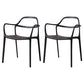 Contemporary Style Plastic Dining Chairs Dining Stackable Chairs for Kitchen Black 2 Piece Set Clearhalo ' kitchen&dining_furn' 'Dining Chairs' 'Dining Tables & Seating' 'dining_chair' 'furn' 'furn_dining_chair' 'Furniture' 'furniture_dining_chair' 'Kitchen & Dining Furniture' 'kitchen' 3998217
