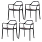 Contemporary Style Plastic Dining Chairs Dining Stackable Chairs for Kitchen Black 4 Piece Set Clearhalo ' kitchen&dining_furn' 'Dining Chairs' 'Dining Tables & Seating' 'dining_chair' 'furn' 'furn_dining_chair' 'Furniture' 'furniture_dining_chair' 'Kitchen & Dining Furniture' 'kitchen' 3998218