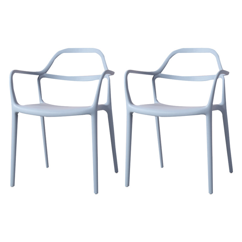 Contemporary Style Plastic Dining Chairs Dining Stackable Chairs for Kitchen Gray Blue 2 Piece Set Clearhalo ' kitchen&dining_furn' 'Dining Chairs' 'Dining Tables & Seating' 'dining_chair' 'furn' 'furn_dining_chair' 'Furniture' 'furniture_dining_chair' 'Kitchen & Dining Furniture' 'kitchen' 3998220