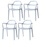 Contemporary Style Plastic Dining Chairs Dining Stackable Chairs for Kitchen Gray Blue 4 Piece Set Clearhalo ' kitchen&dining_furn' 'Dining Chairs' 'Dining Tables & Seating' 'dining_chair' 'furn' 'furn_dining_chair' 'Furniture' 'furniture_dining_chair' 'Kitchen & Dining Furniture' 'kitchen' 3998221