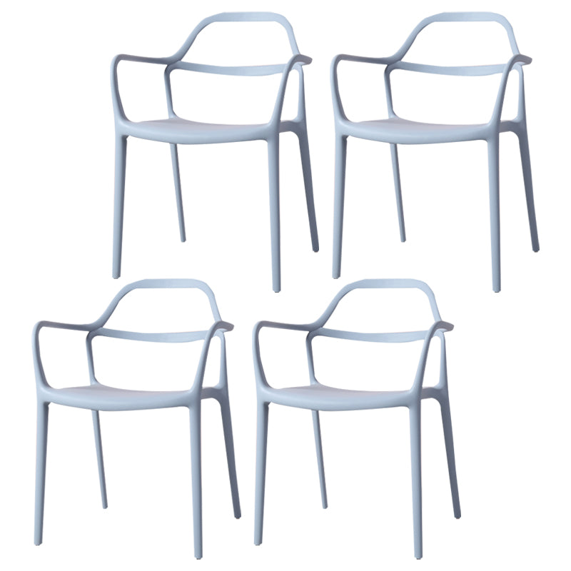 Contemporary Style Plastic Dining Chairs Dining Stackable Chairs for Kitchen Gray Blue 4 Piece Set Clearhalo ' kitchen&dining_furn' 'Dining Chairs' 'Dining Tables & Seating' 'dining_chair' 'furn' 'furn_dining_chair' 'Furniture' 'furniture_dining_chair' 'Kitchen & Dining Furniture' 'kitchen' 3998221