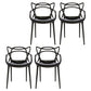 Contemporary Style Dining Chairs Kitchen Dining Arm Chairs with Plastic Legs Black 4 Piece Set Clearhalo ' kitchen&dining_furn' 'Dining Chairs' 'Dining Tables & Seating' 'dining_chair' 'furn' 'furn_dining_chair' 'Furniture' 'furniture_dining_chair' 'Kitchen & Dining Furniture' 'kitchen' 3998226