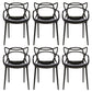 Contemporary Style Dining Chairs Kitchen Dining Arm Chairs with Plastic Legs Black 6 Piece Set Clearhalo ' kitchen&dining_furn' 'Dining Chairs' 'Dining Tables & Seating' 'dining_chair' 'furn' 'furn_dining_chair' 'Furniture' 'furniture_dining_chair' 'Kitchen & Dining Furniture' 'kitchen' 3998228