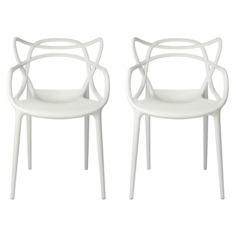 Contemporary Style Dining Chairs Kitchen Dining Arm Chairs with Plastic Legs White 2 Piece Set Clearhalo ' kitchen&dining_furn' 'Dining Chairs' 'Dining Tables & Seating' 'dining_chair' 'furn' 'furn_dining_chair' 'Furniture' 'furniture_dining_chair' 'Kitchen & Dining Furniture' 'kitchen' 3998229
