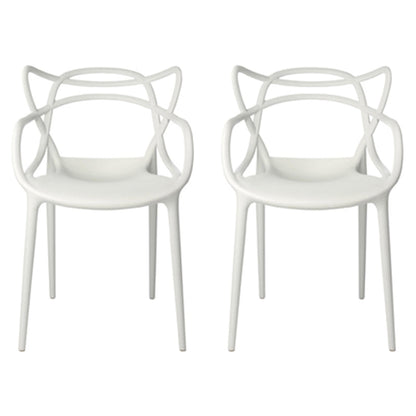 Contemporary Style Dining Chairs Kitchen Dining Arm Chairs with Plastic Legs White 2 Piece Set Clearhalo ' kitchen&dining_furn' 'Dining Chairs' 'Dining Tables & Seating' 'dining_chair' 'furn' 'furn_dining_chair' 'Furniture' 'furniture_dining_chair' 'Kitchen & Dining Furniture' 'kitchen' 3998229