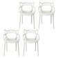 Contemporary Style Dining Chairs Kitchen Dining Arm Chairs with Plastic Legs White 4 Piece Set Clearhalo ' kitchen&dining_furn' 'Dining Chairs' 'Dining Tables & Seating' 'dining_chair' 'furn' 'furn_dining_chair' 'Furniture' 'furniture_dining_chair' 'Kitchen & Dining Furniture' 'kitchen' 3998231
