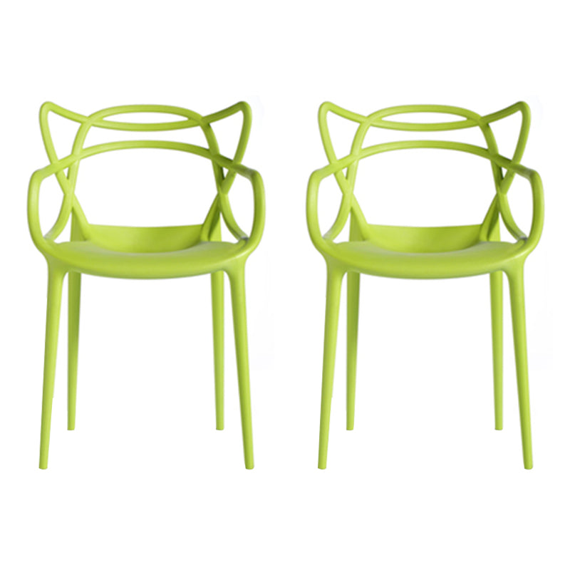 Contemporary Style Dining Chairs Kitchen Dining Arm Chairs with Plastic Legs Green 2 Piece Set Clearhalo ' kitchen&dining_furn' 'Dining Chairs' 'Dining Tables & Seating' 'dining_chair' 'furn' 'furn_dining_chair' 'Furniture' 'furniture_dining_chair' 'Kitchen & Dining Furniture' 'kitchen' 3998236