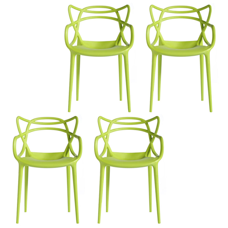 Contemporary Style Dining Chairs Kitchen Dining Arm Chairs with Plastic Legs Green 4 Piece Set Clearhalo ' kitchen&dining_furn' 'Dining Chairs' 'Dining Tables & Seating' 'dining_chair' 'furn' 'furn_dining_chair' 'Furniture' 'furniture_dining_chair' 'Kitchen & Dining Furniture' 'kitchen' 3998238
