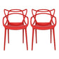 Contemporary Style Dining Chairs Kitchen Dining Arm Chairs with Plastic Legs Red 2 Piece Set Clearhalo ' kitchen&dining_furn' 'Dining Chairs' 'Dining Tables & Seating' 'dining_chair' 'furn' 'furn_dining_chair' 'Furniture' 'furniture_dining_chair' 'Kitchen & Dining Furniture' 'kitchen' 3998242