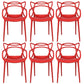Contemporary Style Dining Chairs Kitchen Dining Arm Chairs with Plastic Legs Red 6 Piece Set Clearhalo ' kitchen&dining_furn' 'Dining Chairs' 'Dining Tables & Seating' 'dining_chair' 'furn' 'furn_dining_chair' 'Furniture' 'furniture_dining_chair' 'Kitchen & Dining Furniture' 'kitchen' 3998245