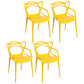 Contemporary Style Dining Chairs Kitchen Dining Arm Chairs with Plastic Legs Yellow 4 Piece Set Clearhalo ' kitchen&dining_furn' 'Dining Chairs' 'Dining Tables & Seating' 'dining_chair' 'furn' 'furn_dining_chair' 'Furniture' 'furniture_dining_chair' 'Kitchen & Dining Furniture' 'kitchen' 3998250