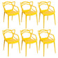 Contemporary Style Dining Chairs Kitchen Dining Arm Chairs with Plastic Legs Yellow 6 Piece Set Clearhalo ' kitchen&dining_furn' 'Dining Chairs' 'Dining Tables & Seating' 'dining_chair' 'furn' 'furn_dining_chair' 'Furniture' 'furniture_dining_chair' 'Kitchen & Dining Furniture' 'kitchen' 3998251