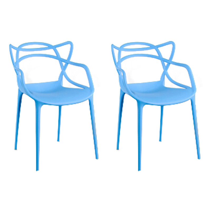 Contemporary Style Dining Chairs Kitchen Dining Arm Chairs with Plastic Legs Blue 2 Piece Set Clearhalo ' kitchen&dining_furn' 'Dining Chairs' 'Dining Tables & Seating' 'dining_chair' 'furn' 'furn_dining_chair' 'Furniture' 'furniture_dining_chair' 'Kitchen & Dining Furniture' 'kitchen' 3998252