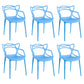 Contemporary Style Dining Chairs Kitchen Dining Arm Chairs with Plastic Legs Blue 6 Piece Set Clearhalo ' kitchen&dining_furn' 'Dining Chairs' 'Dining Tables & Seating' 'dining_chair' 'furn' 'furn_dining_chair' 'Furniture' 'furniture_dining_chair' 'Kitchen & Dining Furniture' 'kitchen' 3998254