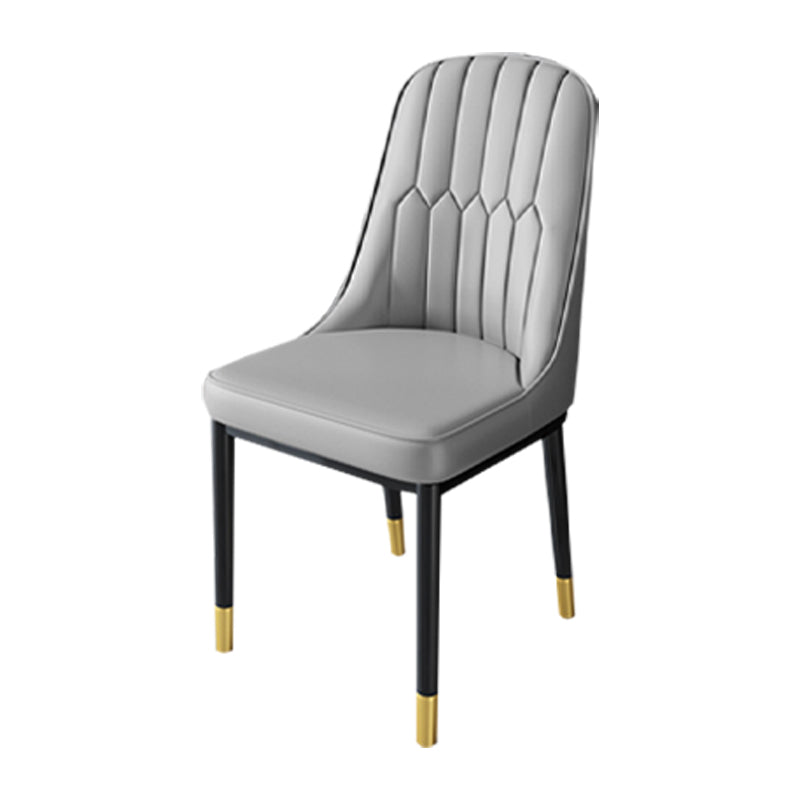 Nordic Metal Dining Room Chairs Upholstered Linen Fabric Armless Chairs for Restaurant Use Clearhalo ' kitchen&dining_furn' 'Dining Chairs' 'Dining Tables & Seating' 'dining_chair' 'furn' 'furn_dining_chair' 'Furniture' 'furniture_dining_chair' 'Kitchen & Dining Furniture' 'kitchen' 3998264