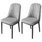 Nordic Metal Dining Room Chairs Upholstered Linen Fabric Armless Chairs for Restaurant Use Grey 2 Piece Set Black Clearhalo ' kitchen&dining_furn' 'Dining Chairs' 'Dining Tables & Seating' 'dining_chair' 'furn' 'furn_dining_chair' 'Furniture' 'furniture_dining_chair' 'Kitchen & Dining Furniture' 'kitchen' 3998265