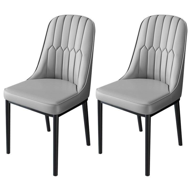 Nordic Metal Dining Room Chairs Upholstered Linen Fabric Armless Chairs for Restaurant Use Grey 2 Piece Set Black Clearhalo ' kitchen&dining_furn' 'Dining Chairs' 'Dining Tables & Seating' 'dining_chair' 'furn' 'furn_dining_chair' 'Furniture' 'furniture_dining_chair' 'Kitchen & Dining Furniture' 'kitchen' 3998265