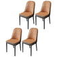 Nordic Metal Dining Room Chairs Upholstered Linen Fabric Armless Chairs for Restaurant Use Gray-Orange 4 Piece Set Black Clearhalo ' kitchen&dining_furn' 'Dining Chairs' 'Dining Tables & Seating' 'dining_chair' 'furn' 'furn_dining_chair' 'Furniture' 'furniture_dining_chair' 'Kitchen & Dining Furniture' 'kitchen' 3998279